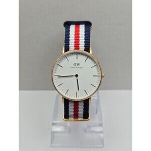 Unisex Daniel Wellington Canterbury 36mm Rose Gold Red Blue Nato Strap New Batt